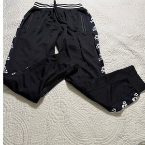 HK Army Track Pants Mens M Black Skull Crossbones Side Stripe Paintball Jogger